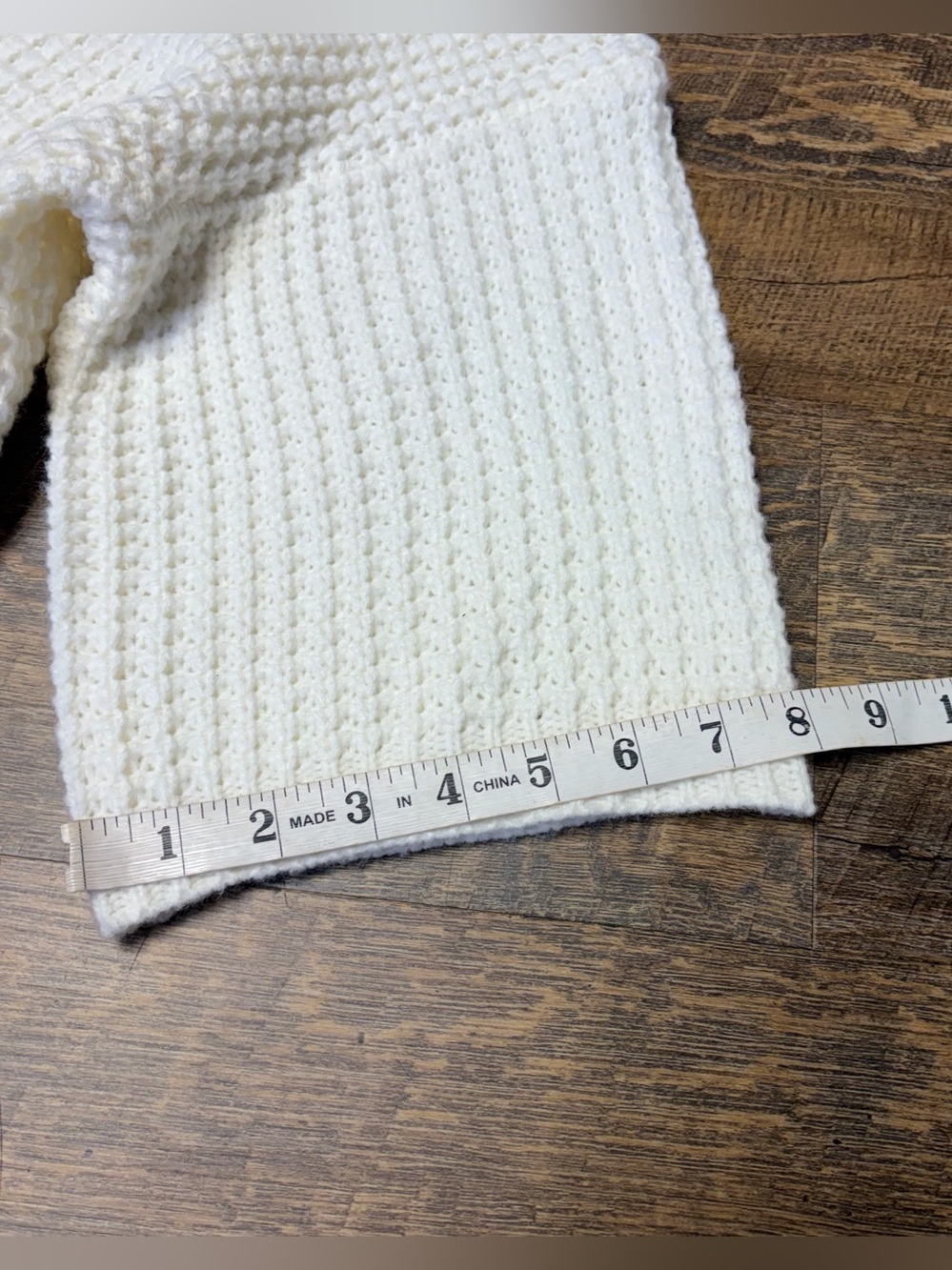 POL Chunky Knit Open Front Cardigan Sweater Womens Large Ivory Cream 3/4 Sleeves - Picture 10 of 11